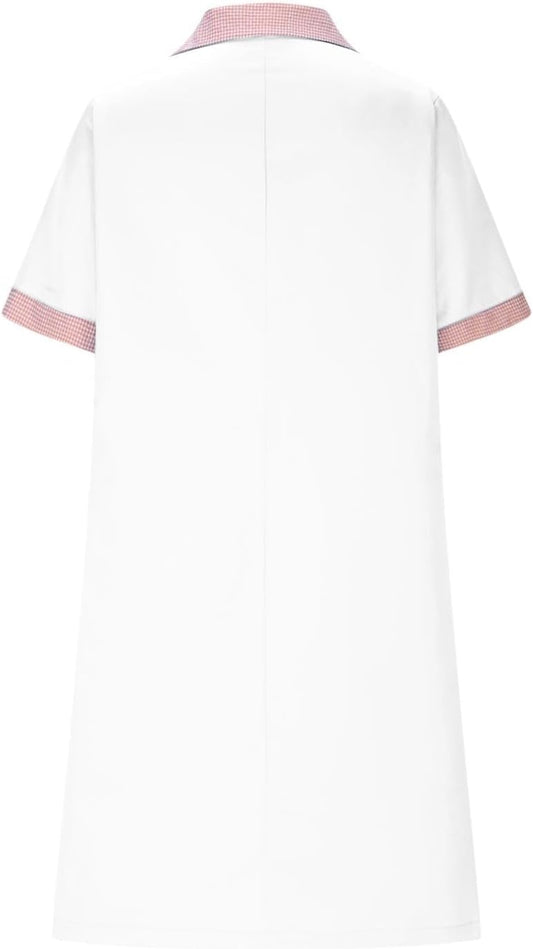 CCHYZKSO Women's Short Sleeve Nurse Uniform Dress