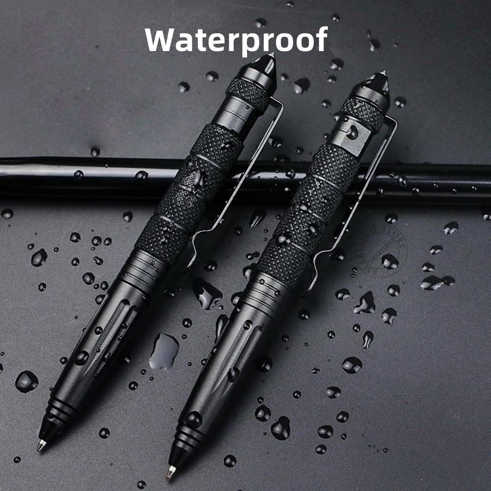 2 Pack Military Tactical Survival Pen Self Defense Glass Breaker with Refills