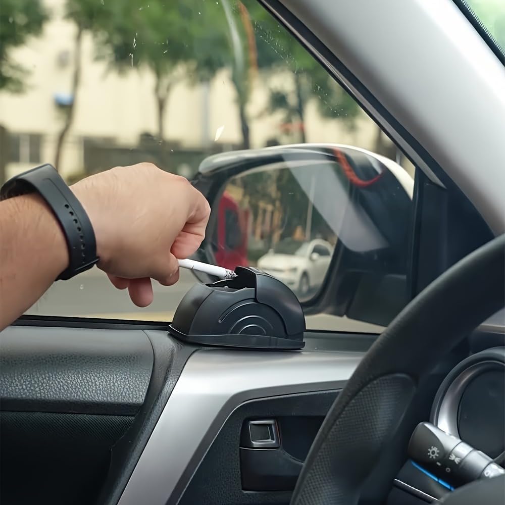 Portable Windproof Car Ashtray with Lid Spill Proof Cup Holder Fit