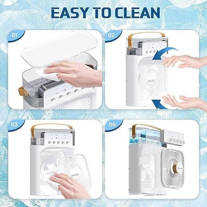 Portable Air Cooler Fan with Humidifier, LED Light & Timer