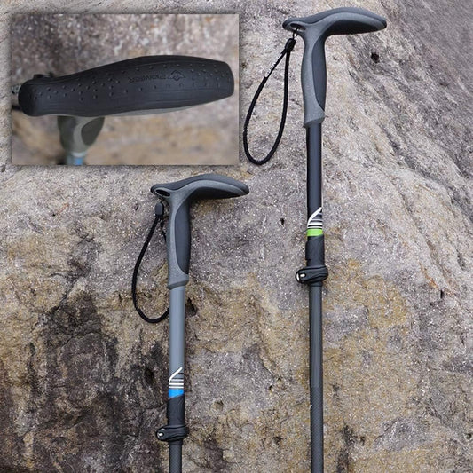 Carbon Fiber Folding Trekking Poles with Cork Grip, Quick Lock & T Handle