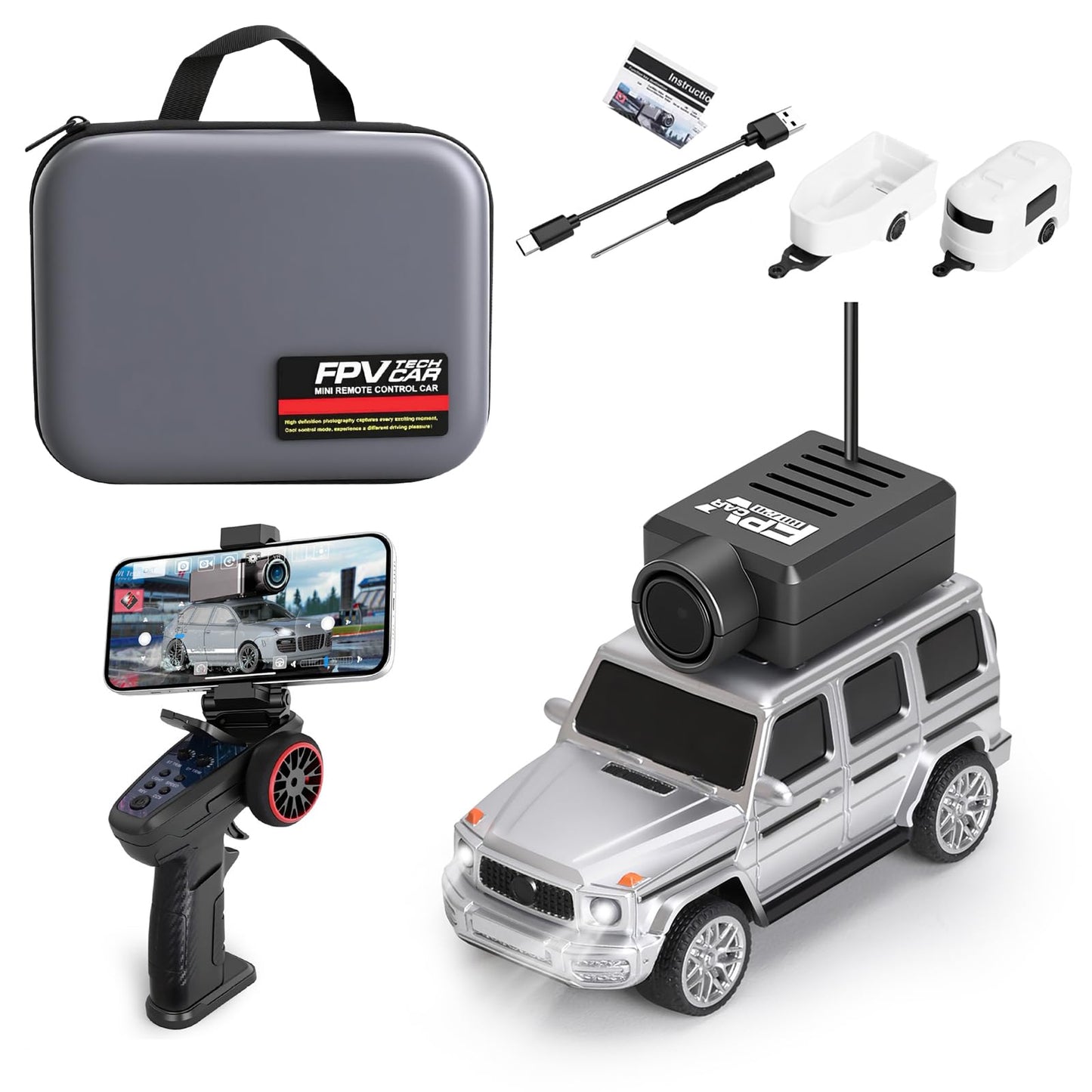 WLtoys 1:64 FPV RC Drift Car with 720P HD Camera, WiFi App & Gyro Control