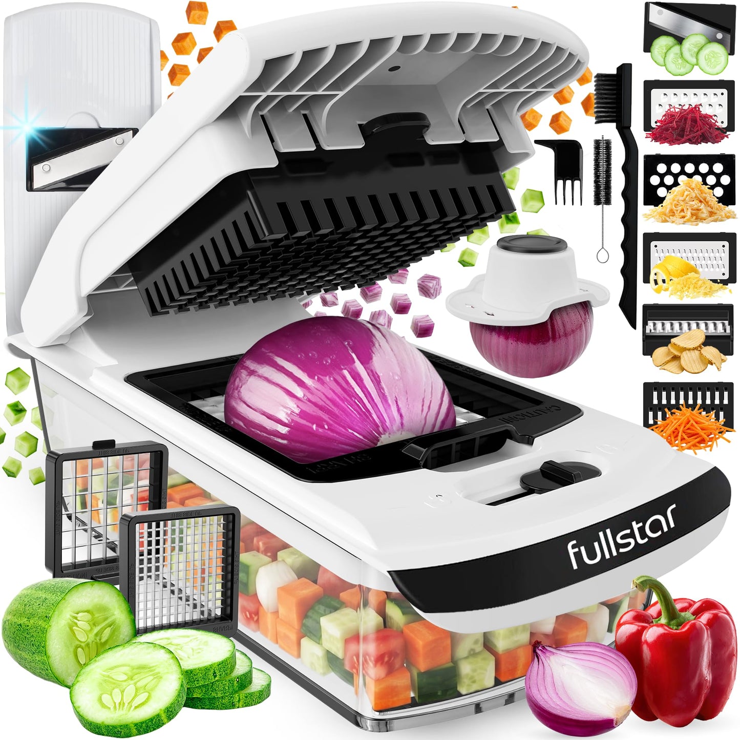 Fullstar Pro 8 in 1 Vegetable Chopper Mandoline Slicer with Storage Container