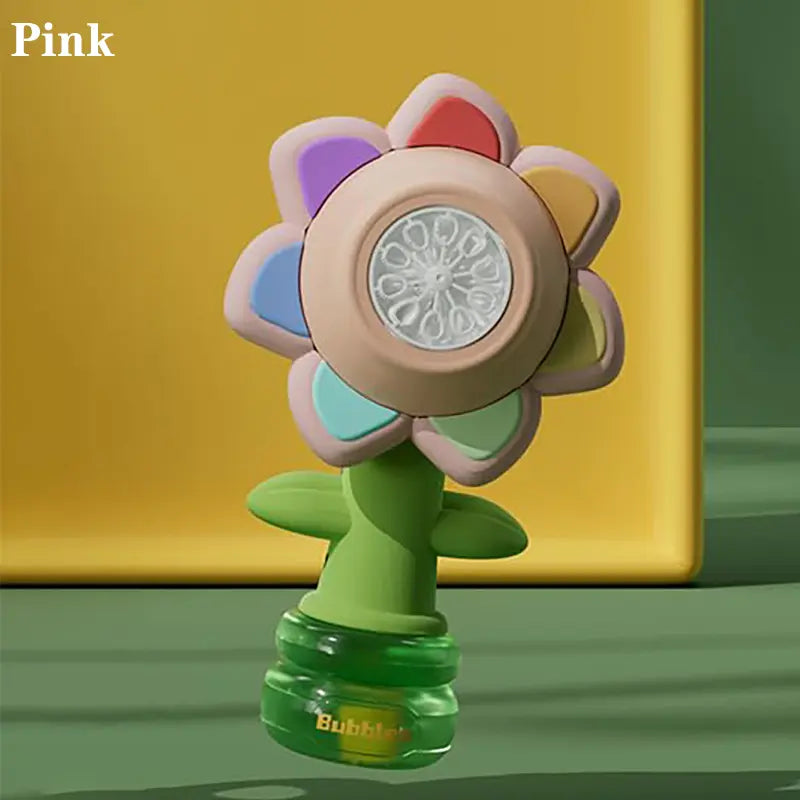 Sunflower Bubble Machine for Kids | Automatic Bubble Blower with Colorful Lights