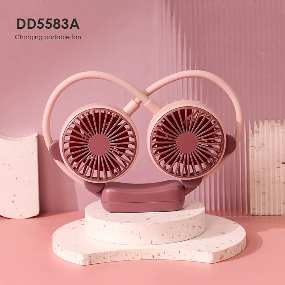 Neck Hanging Fan, USB Rechargeable, 2-Speed Portable Neck Fan