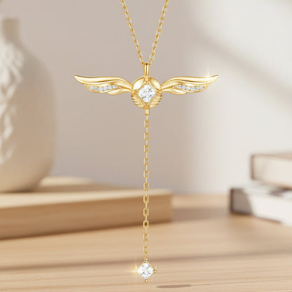 Gold Plated Guardian Angel Wings Cross Necklace for Women