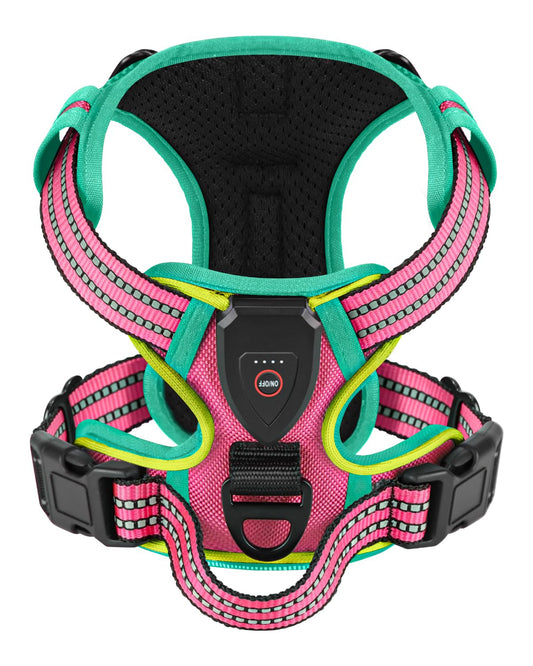 LED Light Up Dog Harness | Rechargeable,3 Modes,20H,Reflective