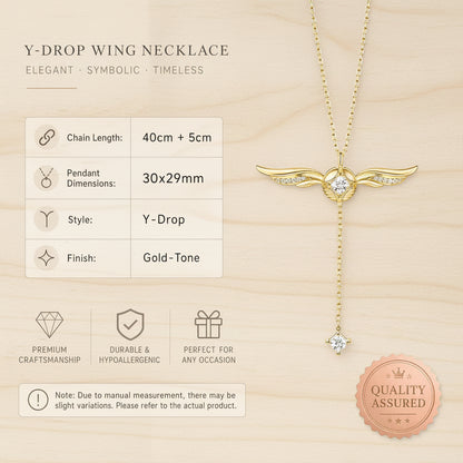 Gold Plated Guardian Angel Wings Cross Necklace for Women