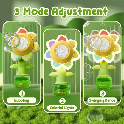 Sunflower Bubble Machine for Kids | Automatic Bubble Blower with Colorful Lights