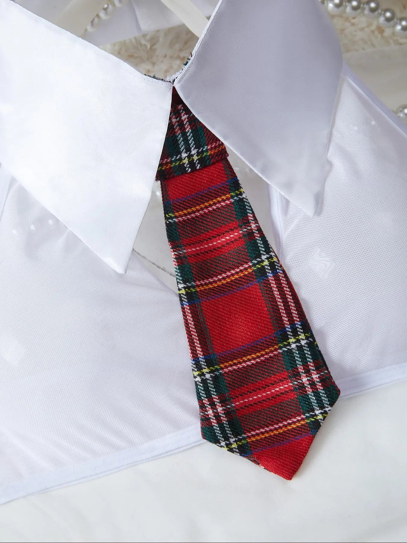 Women's Plaid Schoolgirl Cosplay 3-Piece Outfit Set