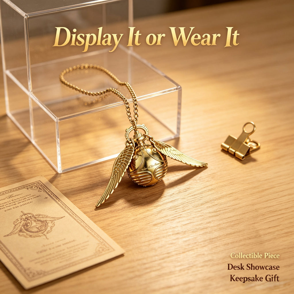 Golden Snitch Ball Pendant Quartz Pocket Watch Necklace Gift