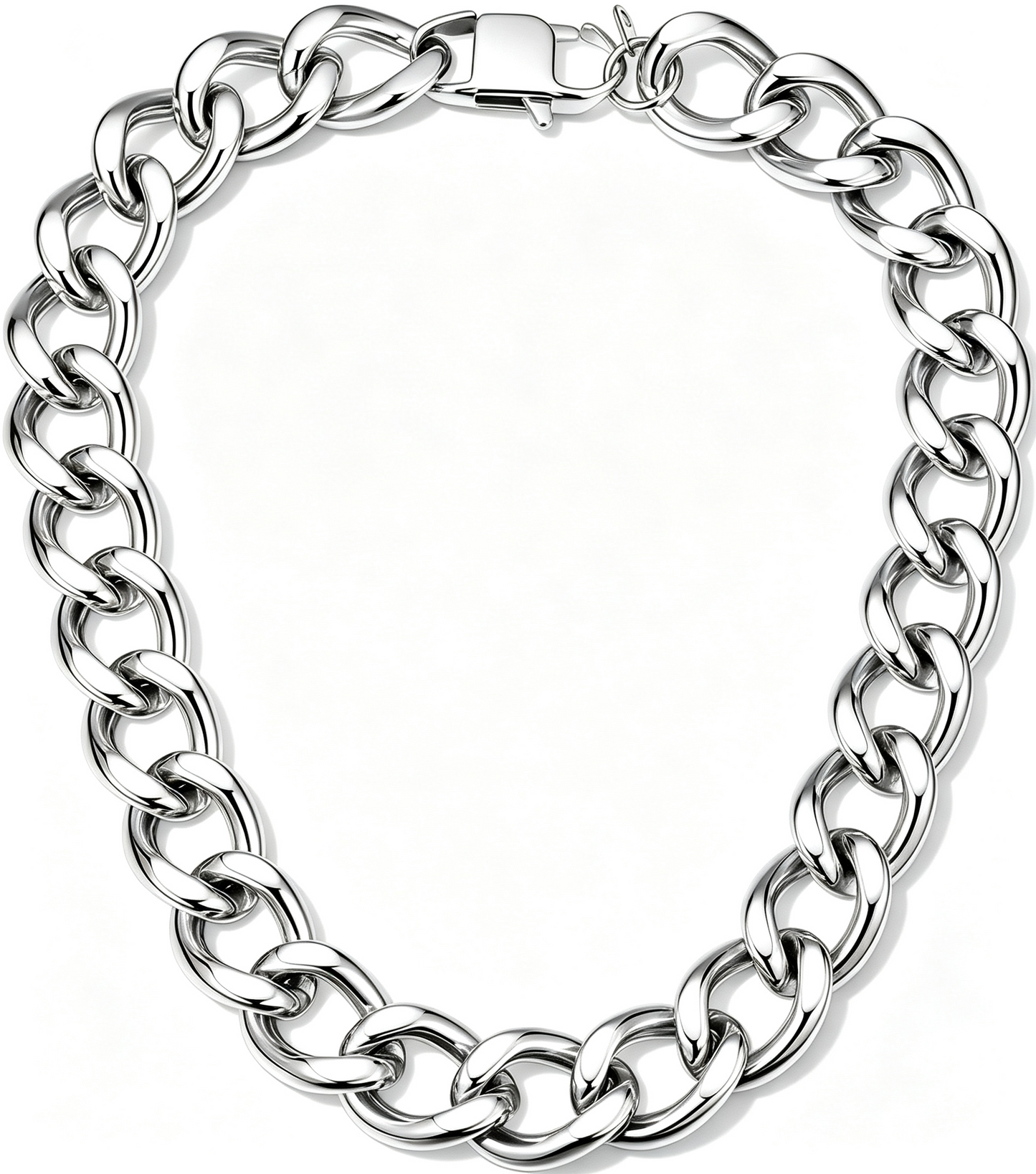 Chunky Cuban Link Chain Necklace for Women, Stainless Steel Gold Tone Hip Hop Choker