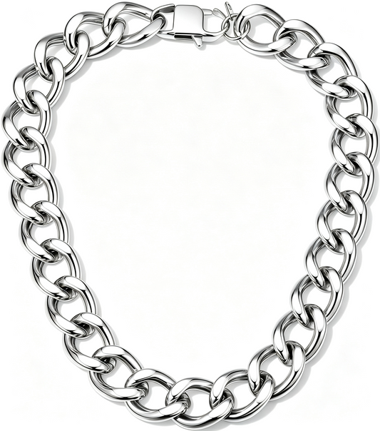 Chunky Cuban Link Chain Necklace for Women, Stainless Steel Gold Tone Hip Hop Choker