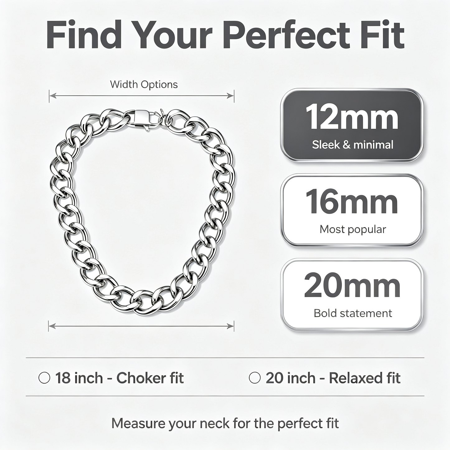 Chunky Cuban Link Chain Necklace for Women, Stainless Steel Gold Tone Hip Hop Choker