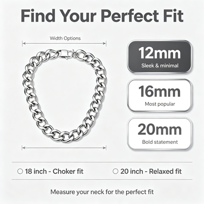 Chunky Cuban Link Chain Necklace for Women, Stainless Steel Gold Tone Hip Hop Choker