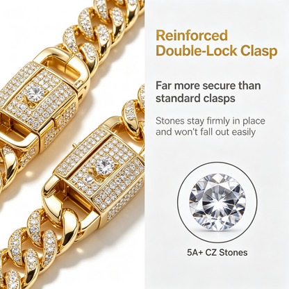 13mm Iced Out Miami Cuban Link Chain, 5A+ CZ Hip Hop Necklace