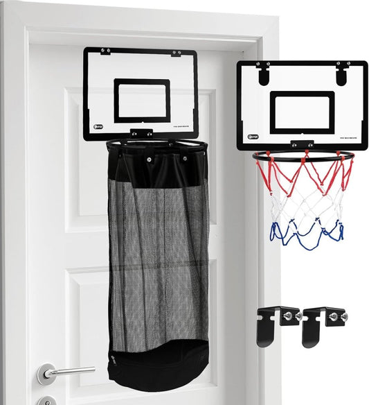 2-in-1 Hanging Door Basketball Laundry Hamper with Hoop Zipper Base - QuicklyJoy Official Site