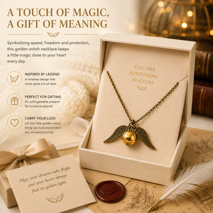 Magic Time Turner Hourglass &amp; Golden Snitch Charm Gift