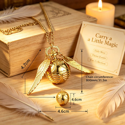Golden Snitch Ball Pendant Quartz Pocket Watch Necklace Gift