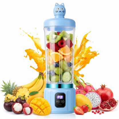 【Newly upgraded thicker version】Mini Portable Juicer Blender Cup USB-Rechargeable Mini Fruit & Vegetable Blender for Personal Smoothies Compact All-in-One Professional Blender Leak Proof Design Puree Maker Juicy Fruits Quality juicers machines fresh juice