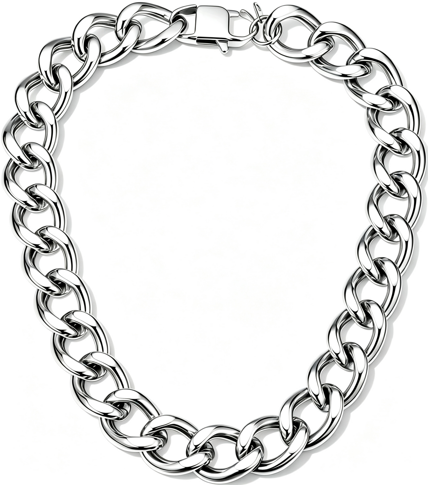 Chunky Cuban Link Chain Necklace for Women, Stainless Steel Gold Tone Hip Hop Choker