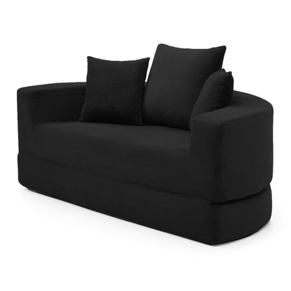Convertible sofa couch bed,multi-functional,circular bed,adjustable Futon sofa ,No Assembly compressed corduroy floor lounge sofa for Apartment office bedroom living room
