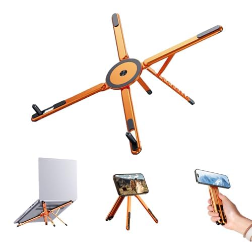 Adjustable Foldable Laptop Stand with Magnetic Phone Holder