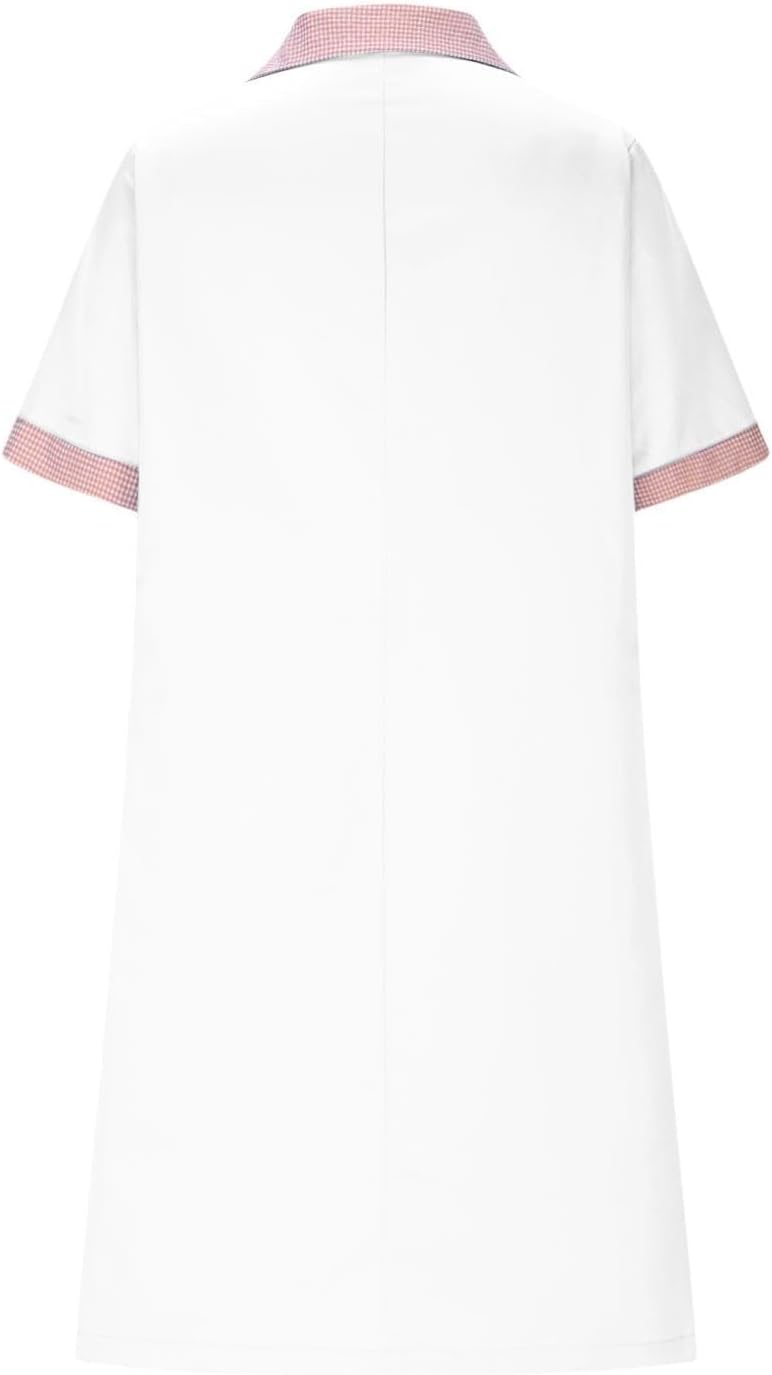 CCHYZKSO Women's Short Sleeve Nurse Uniform Dress
