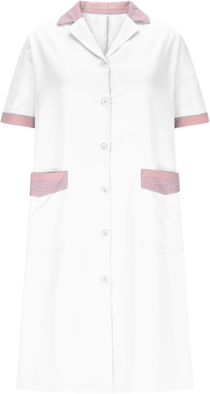 CCHYZKSO Women's Short Sleeve Nurse Uniform Dress