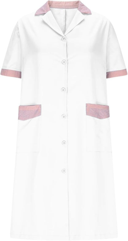 CCHYZKSO Women's Short Sleeve Nurse Uniform Dress