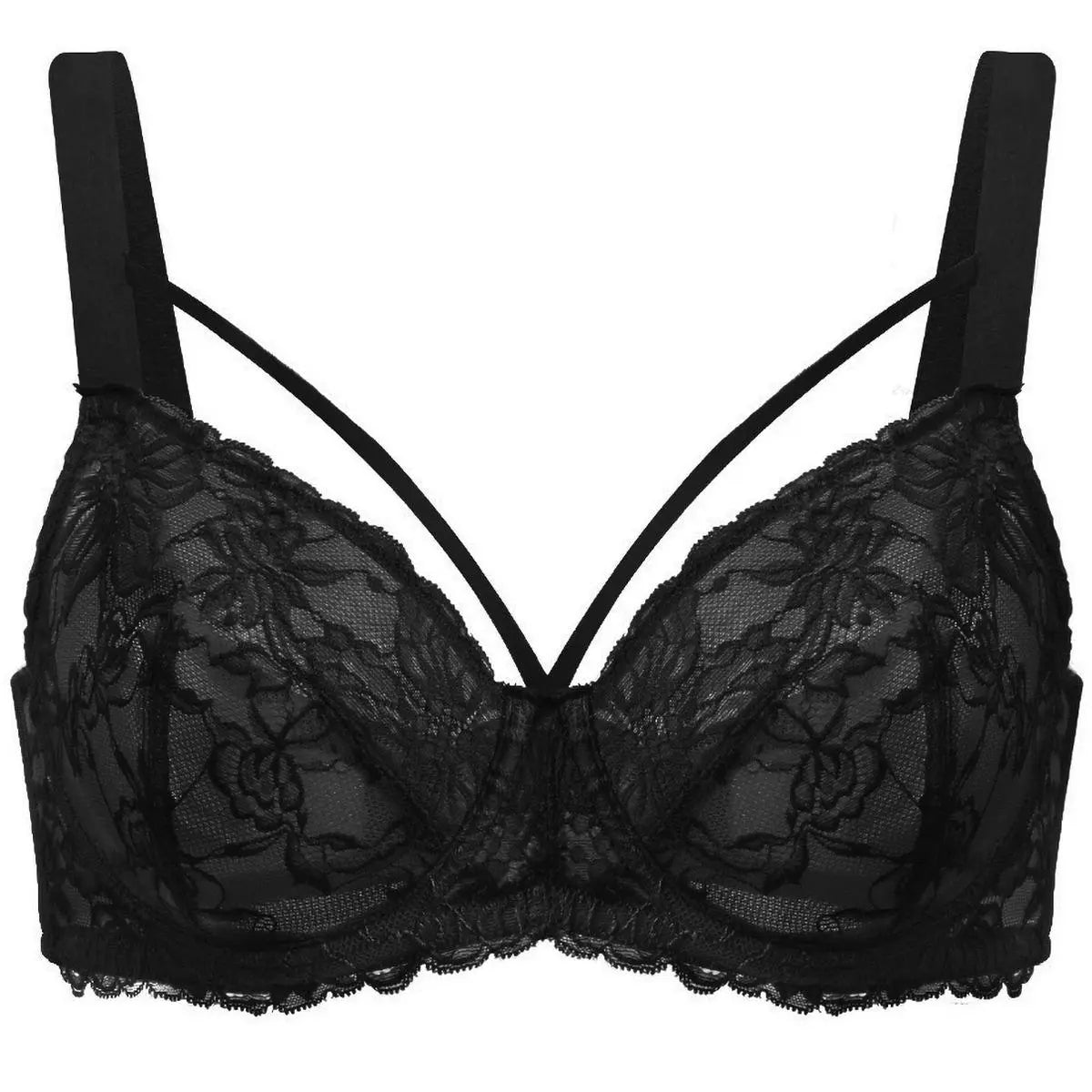 HSIA Pretty In Petals Plus Size Full Coverage Underwire Lace Bra