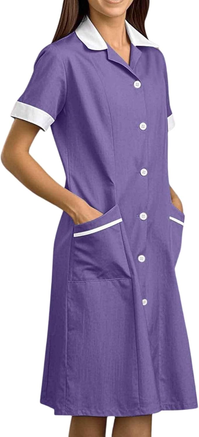 CCHYZKSO Women's Short Sleeve Nurse Uniform Dress