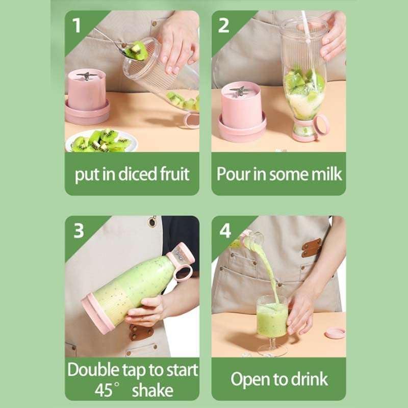 Portable USB Rechargeable Blender for Smoothies, Shakes & Juices