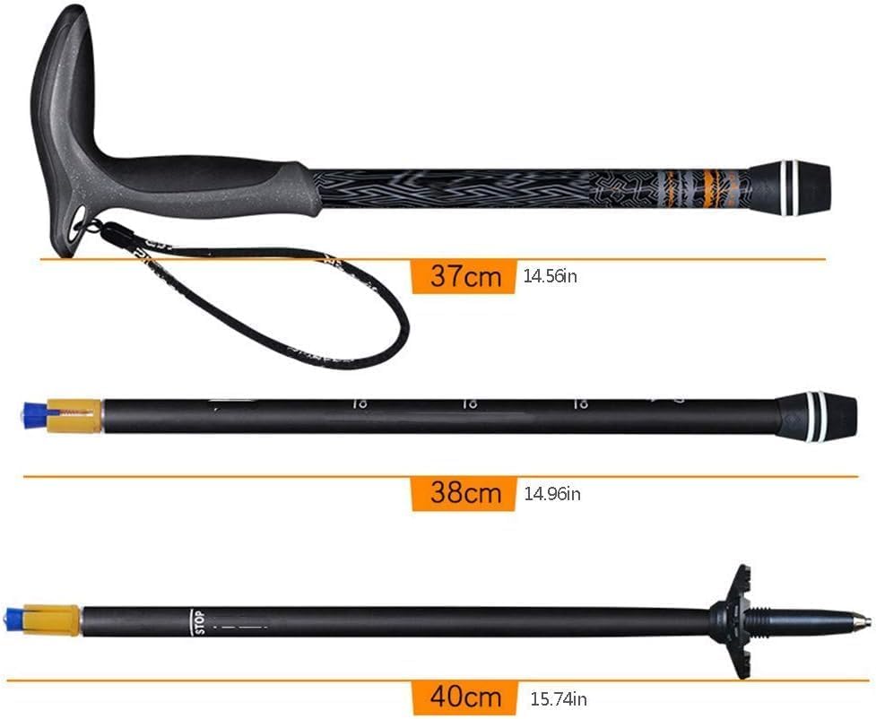 Carbon Fiber Folding Trekking Poles with Cork Grip, Quick Lock & T Handle
