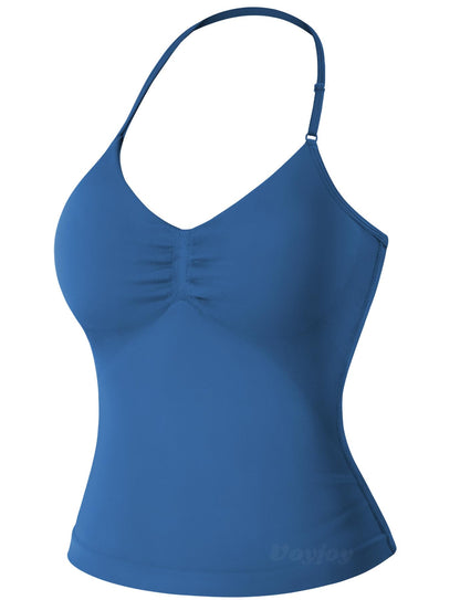 VOYJOY Women's Longline Strappy Sports Bra Tank Top