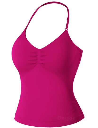 VOYJOY Women's Longline Strappy Sports Bra Tank Top
