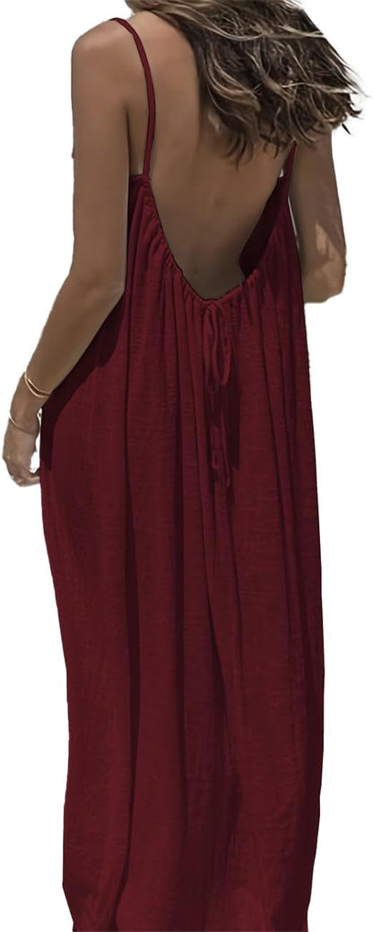 Women's Sleeveless Backless Summer Sundress