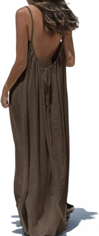 Women's Sleeveless Backless Summer Sundress