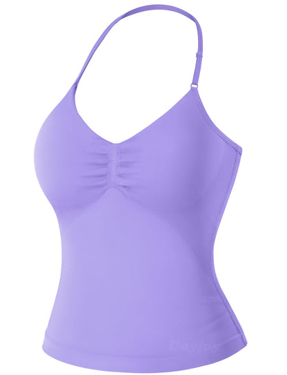 VOYJOY Women's Longline Strappy Sports Bra Tank Top