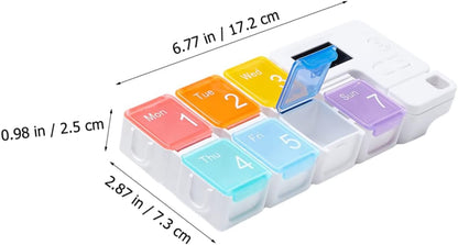 7-Day Alarm Pill Organizer, Food-Grade Moisture & Lightproof Portable Medicine Case for Seniors Travel