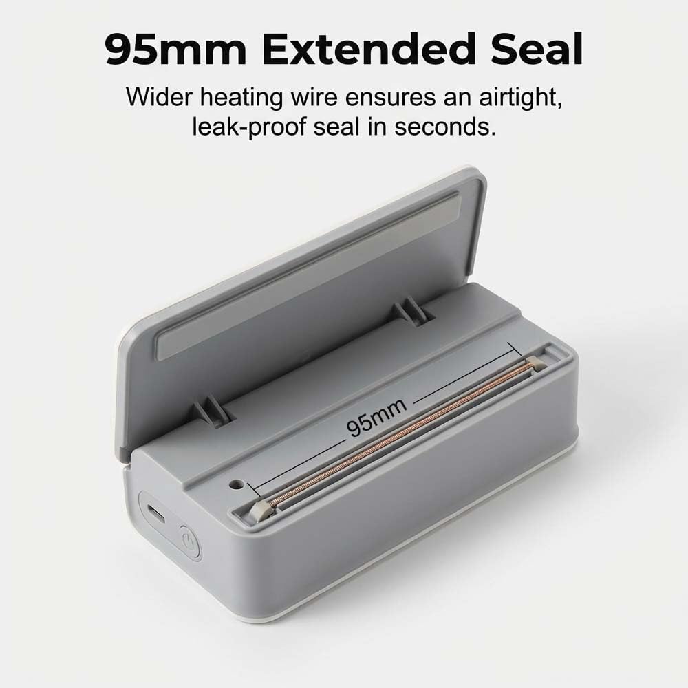 USB Rechargeable Mini Bag Sealer & Cutter with Digital Display