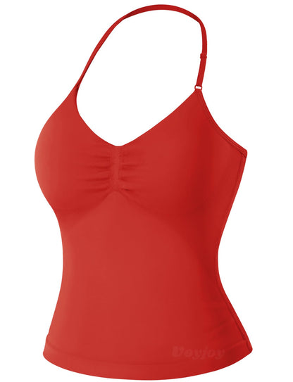 VOYJOY Women's Longline Strappy Sports Bra Tank Top