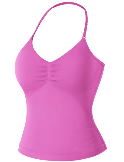 VOYJOY Women's Longline Strappy Sports Bra Tank Top