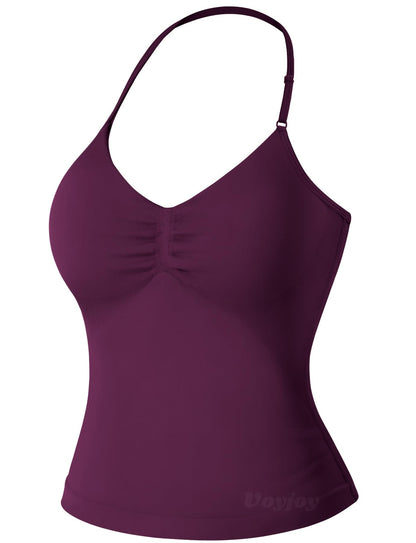 VOYJOY Women's Longline Strappy Sports Bra Tank Top