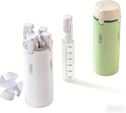 4-in-1 Travel Toiletry Dispenser, Leak-Proof Refillable Bottles
