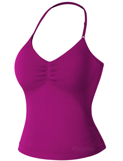 VOYJOY Women's Longline Strappy Sports Bra Tank Top