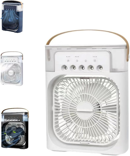 Portable Air Cooler Fan with Humidifier, LED Light & Timer