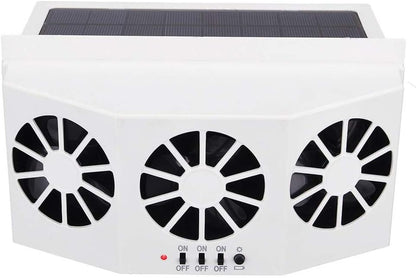 Solar Car Exhaust Fan, Dual Outlet Rechargeable Window Cooling Vent Fan