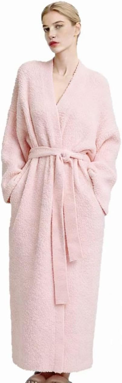 Women's Cozy Soft Plush Fleece Long Bathrobe