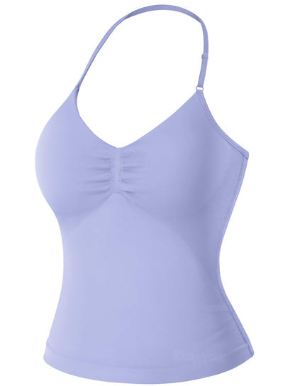 VOYJOY Women's Longline Strappy Sports Bra Tank Top